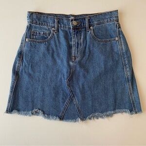 Old‎ Navy Raw Hem Denim Jean Mini Skirt 2 Y2K Western Rodeo Boho Festival